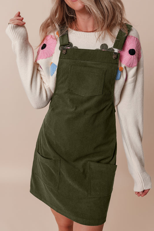 Front Pocket Corduroy Overall Dress Daisie Boutique