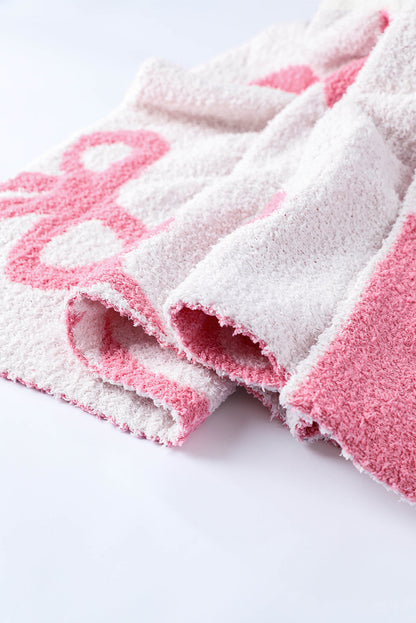 Pink Bow Printed Cozy Soft Throw Blanket Dear-Lover Dropshipping