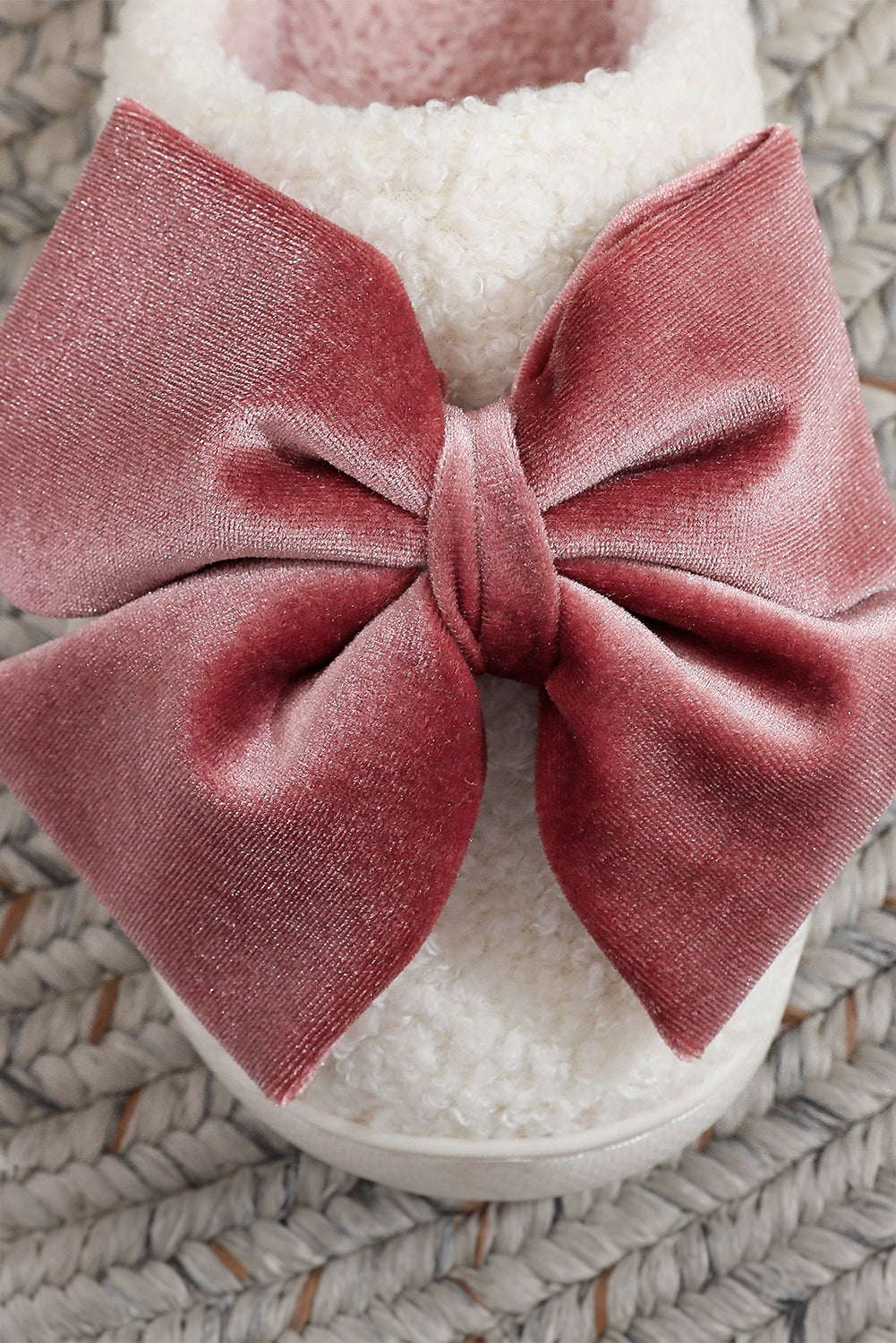 Bow Decor Plush Slippers Dear-Lover Dropshipping