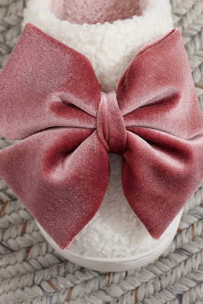 Bow Decor Plush Slippers Dear-Lover Dropshipping