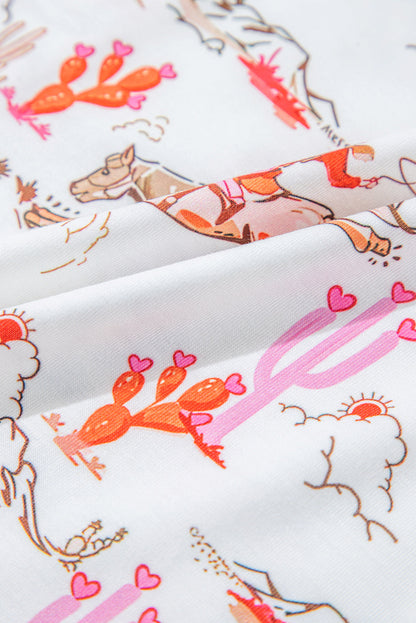 Cowgirl Country Print Pajamas Lounge Set Daisie Boutique