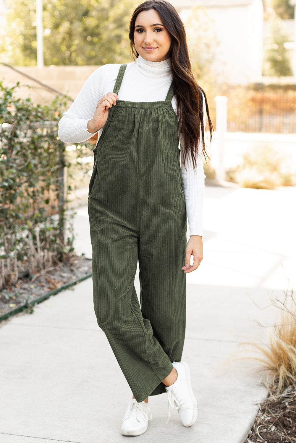 Green Corduroy Overall Daisie Boutique