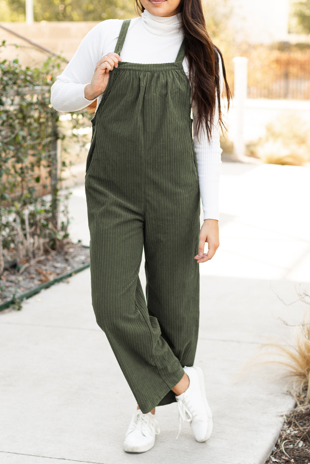 Green Corduroy Overall Daisie Boutique