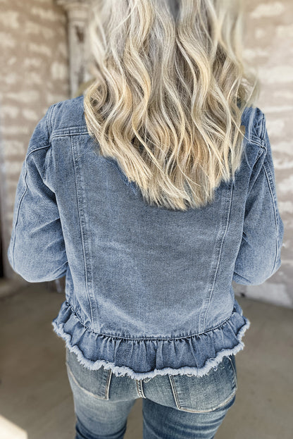 Ruffle Denim Jacket Daisie Boutique