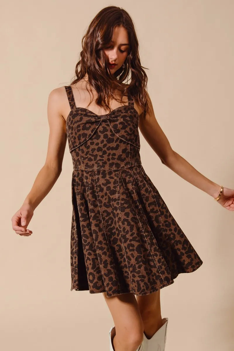 SO ME Mineral Washed Leopard Flare Cami Dress My Pampered Life Seattle