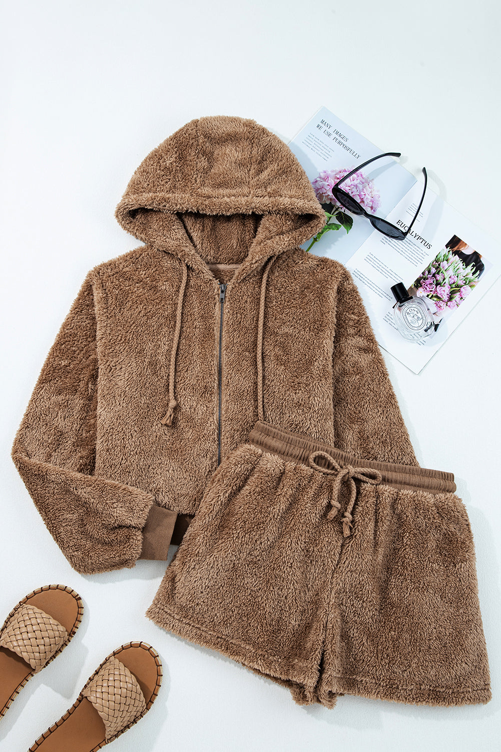 Teddy Bear Sherpa Set - Brown Dear-Lover Dropshipping