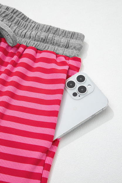 Stripe Contrast Elastic Waist Shorts Dear-Lover Dropshipping