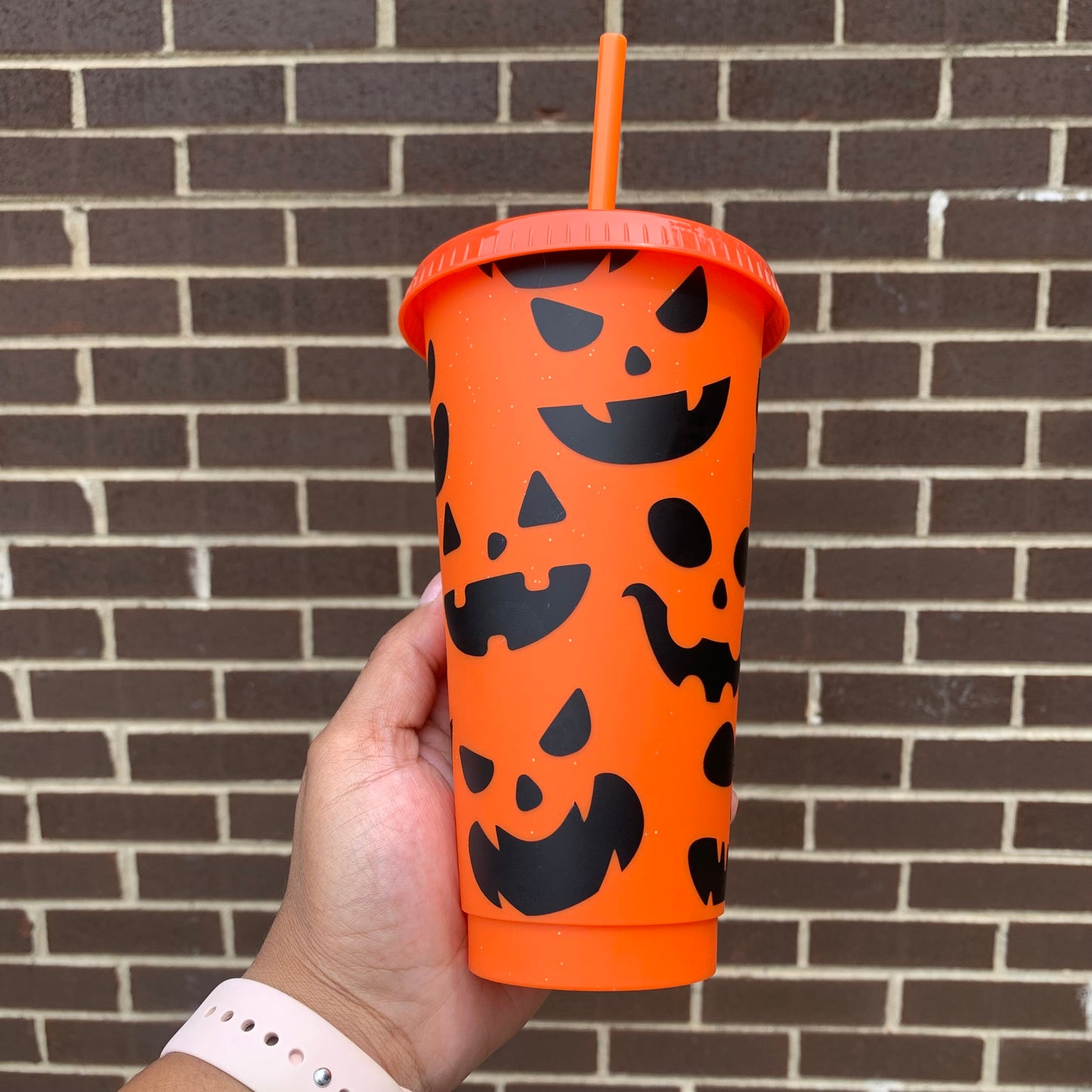 Jack-o-lantern Pumpkin 24 Oz. Cold Cup Daisie Boutique