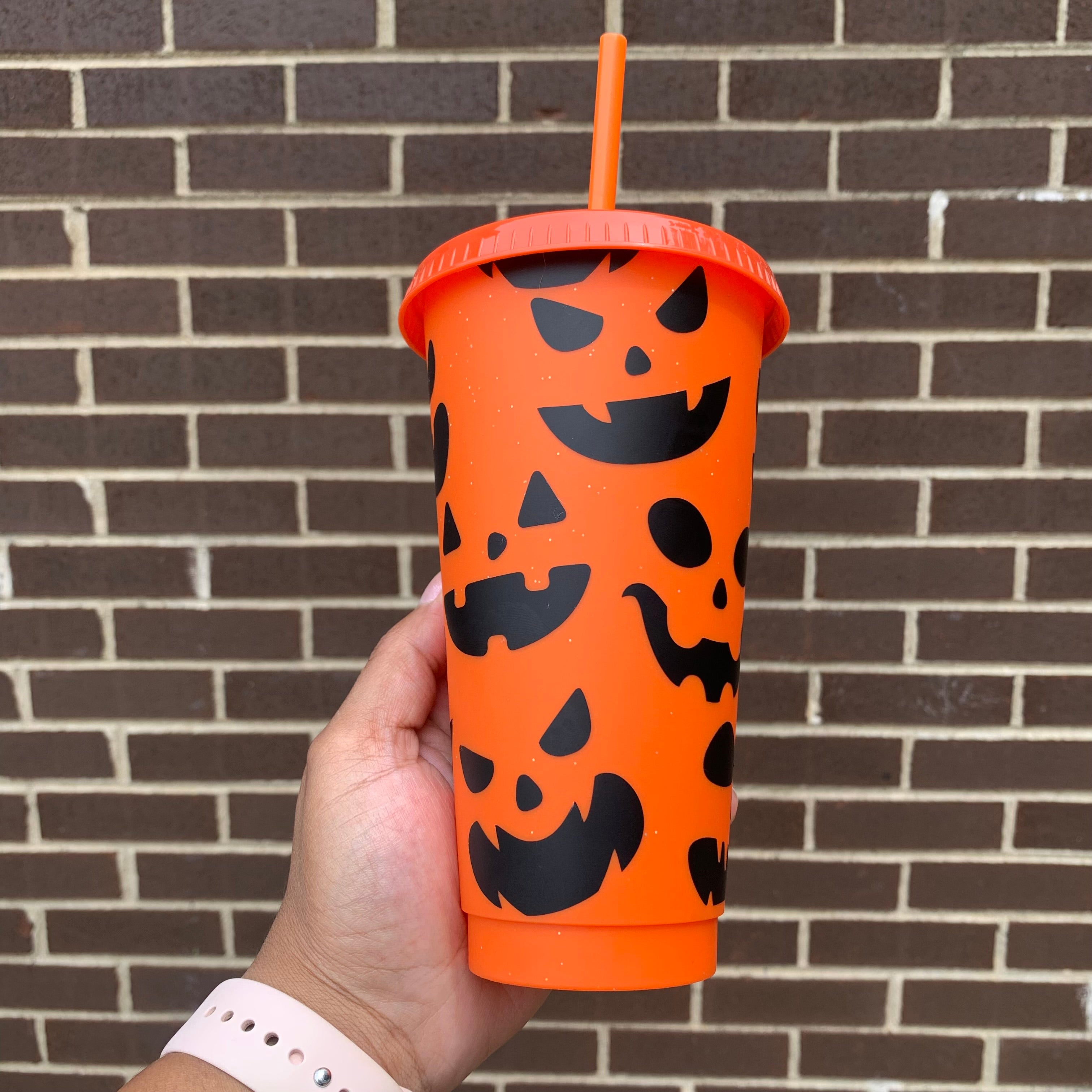 Jack-o-lantern Pumpkin 24 Oz. Cold Cup Daisie Boutique