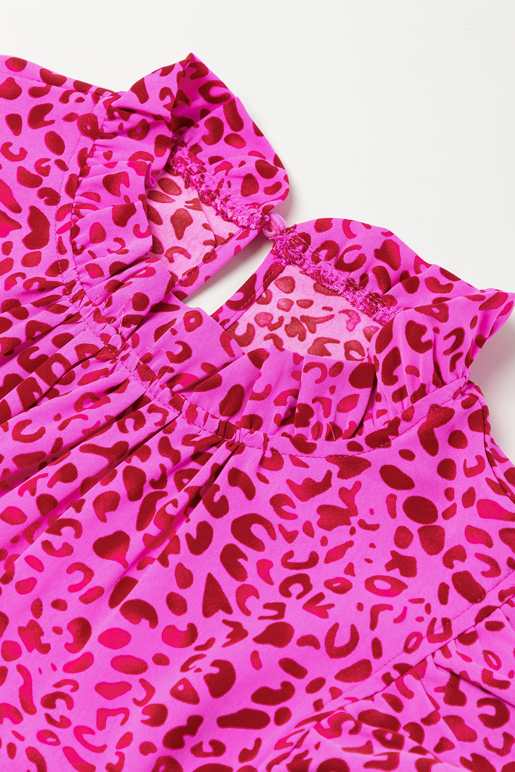 Leopard Print Ruffled Tiered Maxi Dress - Rose Red Daisie Boutique