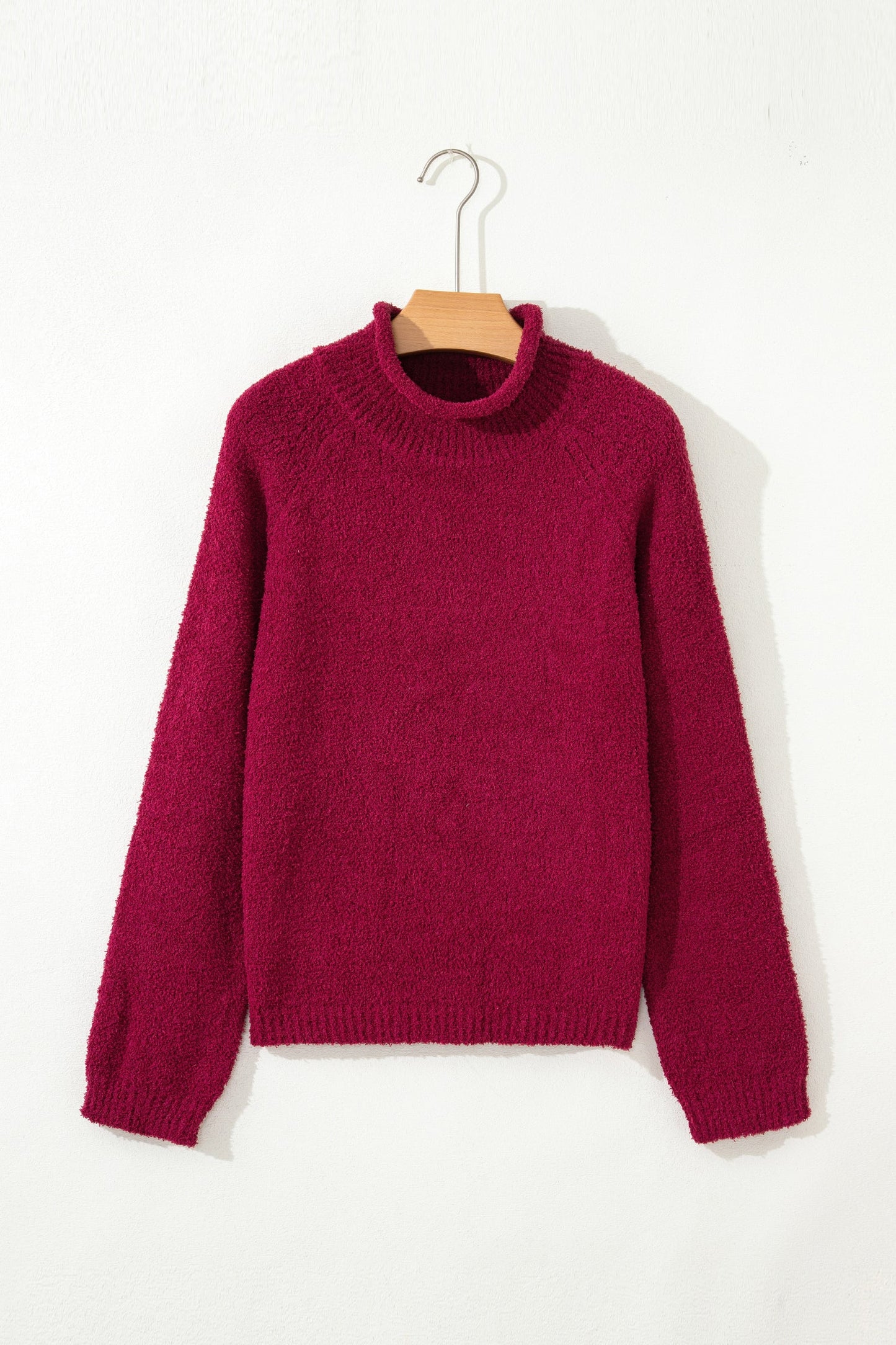 Mock Neck Sweater - Burgundy Dear-Lover Dropshipping