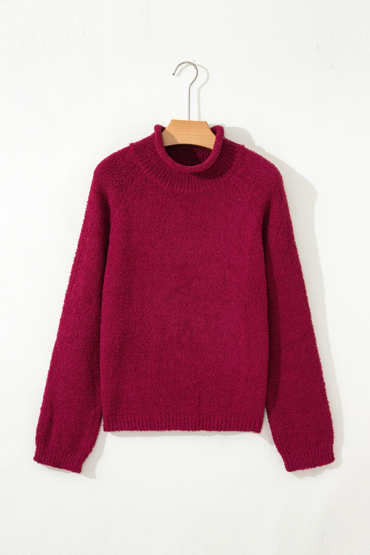 Mock Neck Sweater - Burgundy Dear-Lover Dropshipping