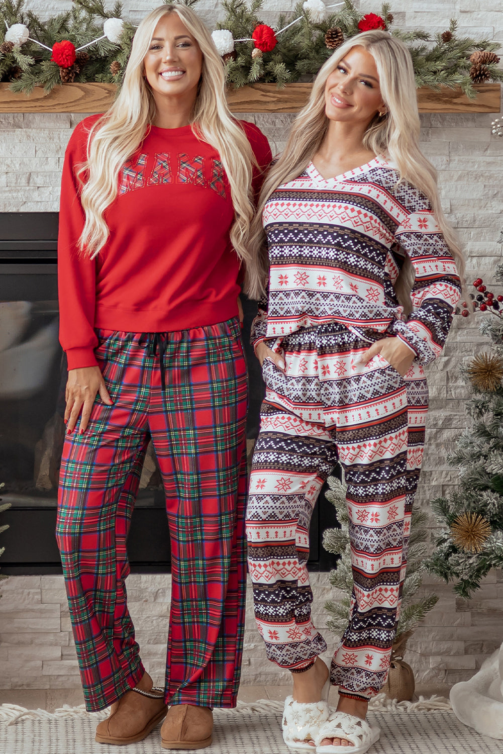 Mama Plaid Holiday Lounge Set Dear-Lover Dropshipping