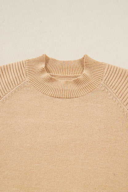 Smoke Gray High Neck Puff Sleeve Sweater Pleated Mini Skirt 2pcs Knitted Outfit Dear-Lover Dropshipping