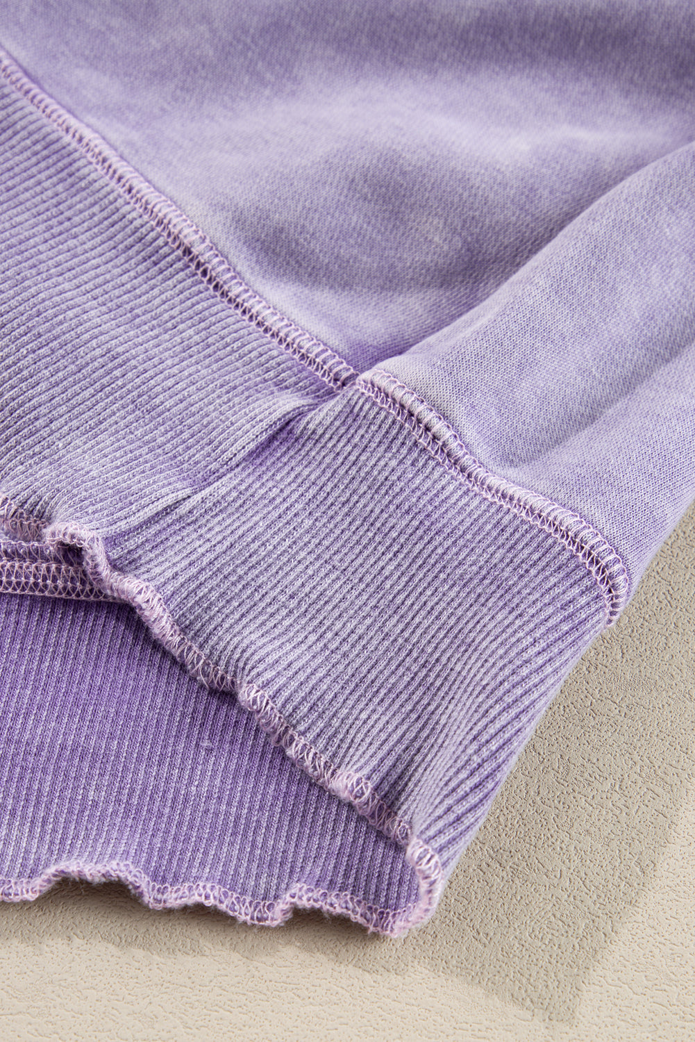 Orchid Petal Solid Waffle Knit Patchwork Raglan Sleeve Sweatshirt Daisie Boutique