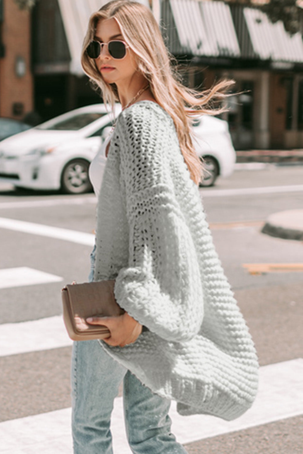 Chunky Oversize Knit Puff Sleeve Cardigan Dear-Lover Dropshipping