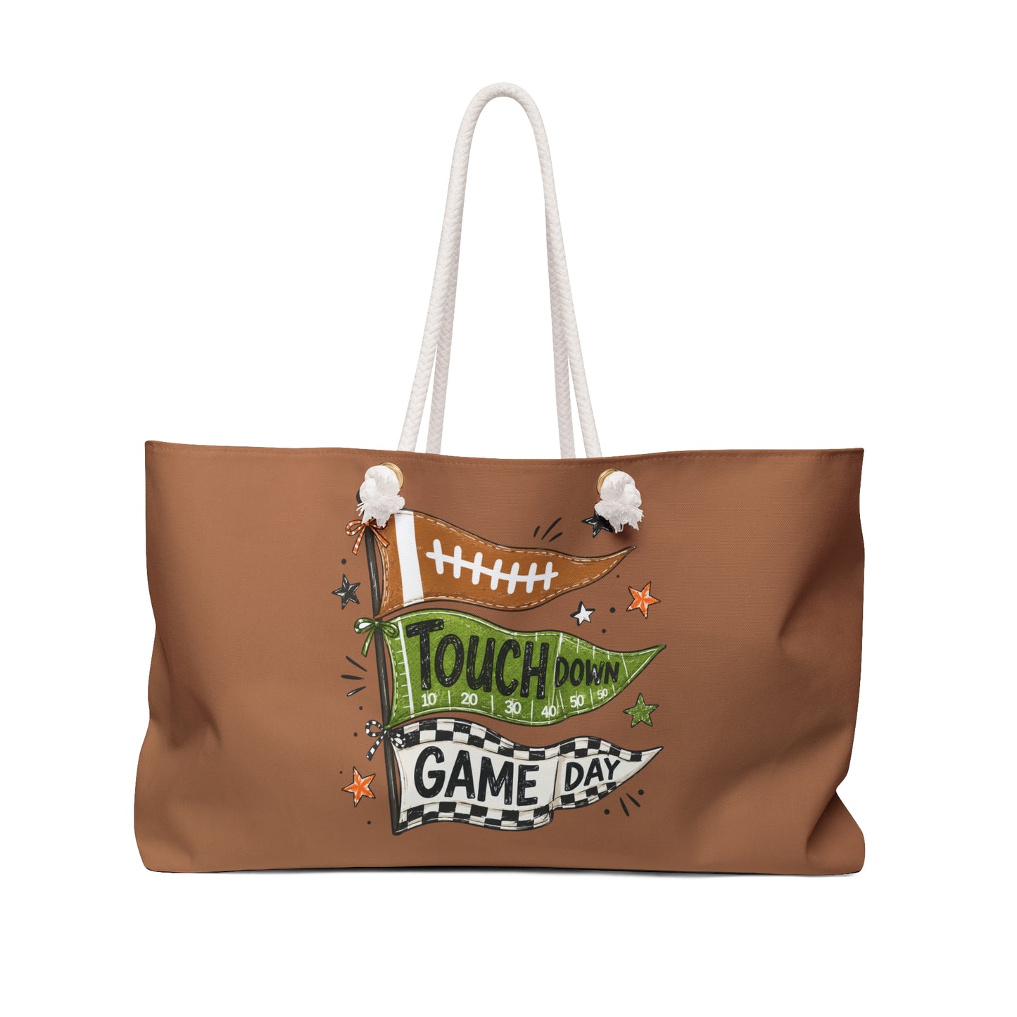 Weekender Bag - 'Touchdown Game Day' Football Tote for Tailgates & Weekend Trips