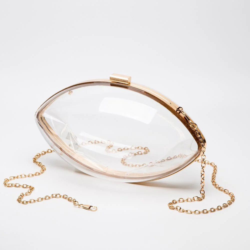 (PREORDER) Clear Gameday Football Shaped Crossbody Bag Daisie Boutique