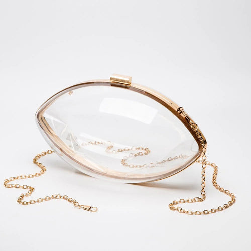 (PREORDER) Clear Gameday Football Shaped Crossbody Bag Daisie Boutique