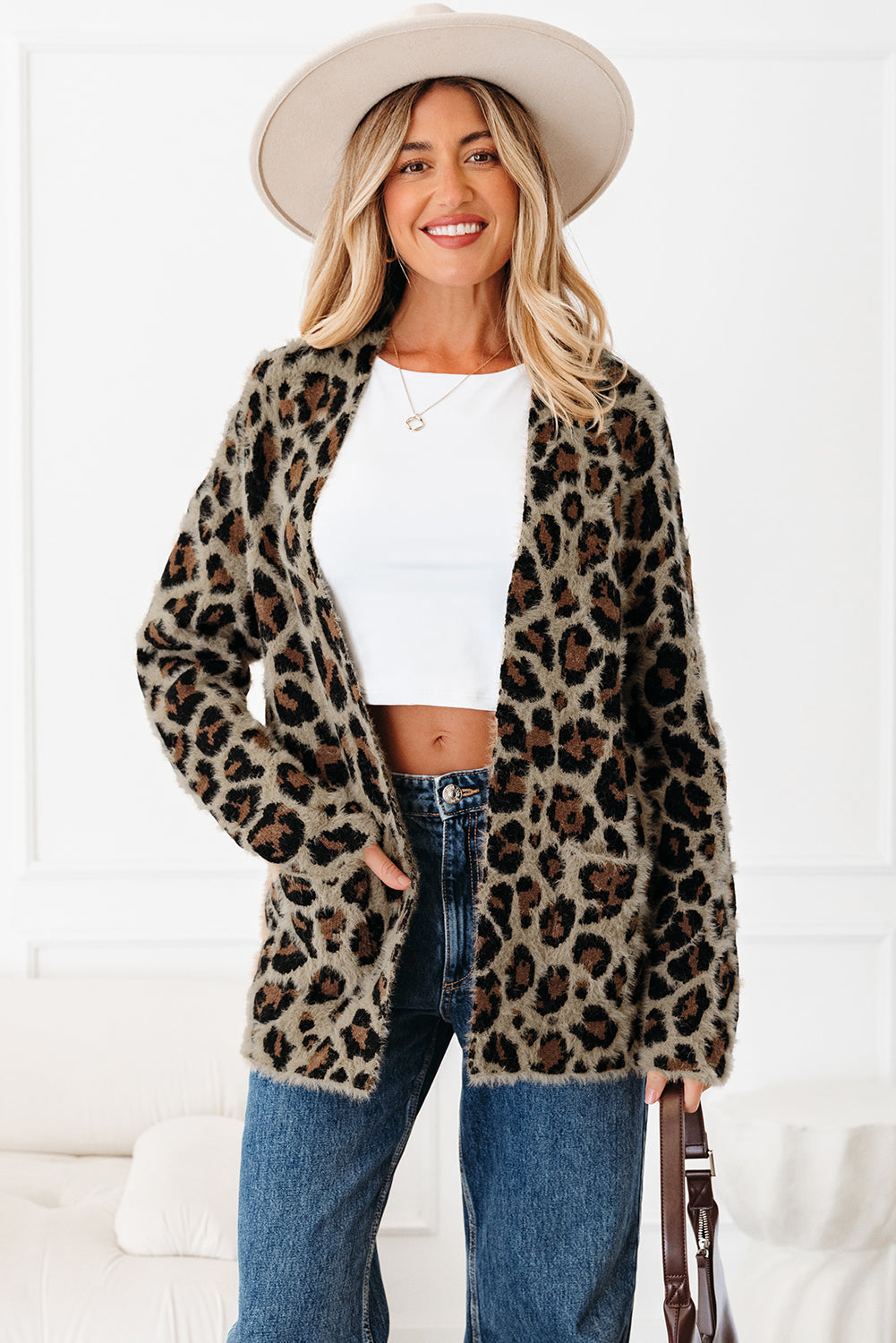 Brown Leopard Casual Cardigan Dear-Lover Dropshipping