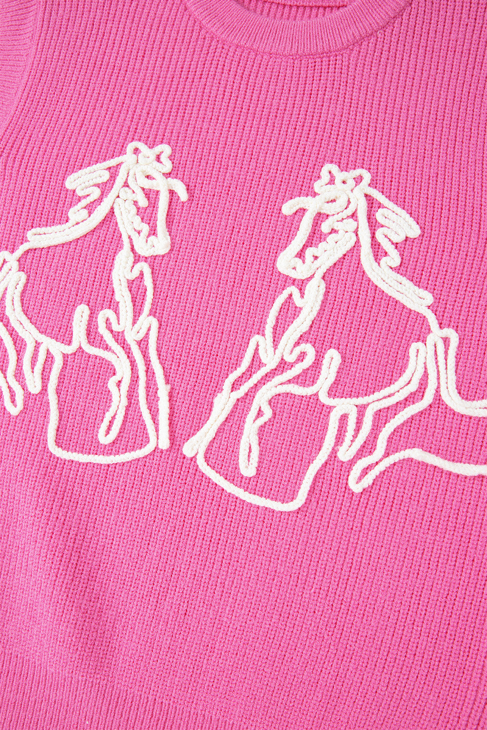 Western Horse Embroidered Round Neck Tee Daisie Boutique