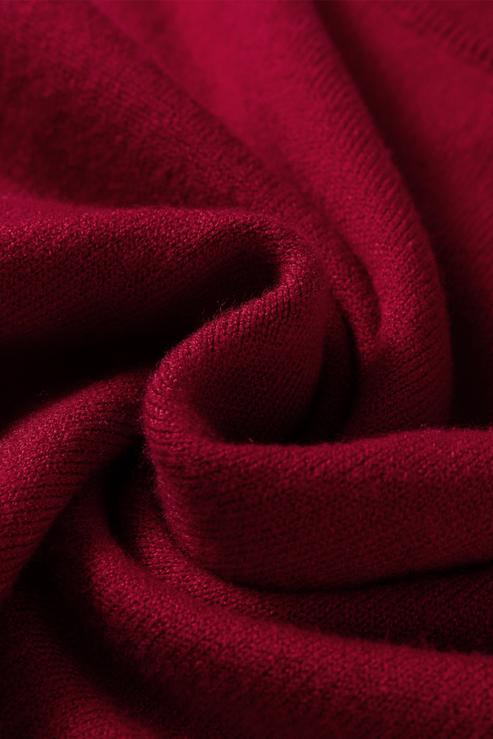 Crew Neck Knit Sweater - Red Dear-Lover Dropshipping