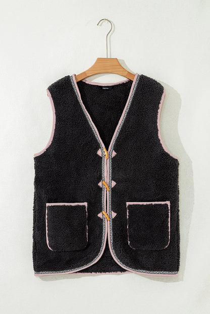 Sherpa Pocket Button Vest Dear-Lover Dropshipping
