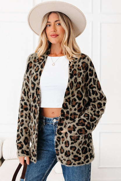 Brown Leopard Casual Cardigan Dear-Lover Dropshipping