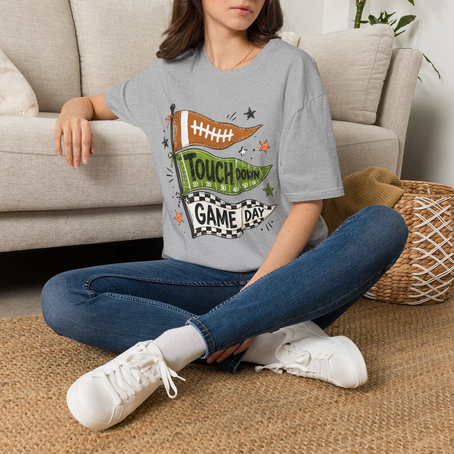 Touchdown Game Day T-Shirt — Football Flag Graphic Tee
