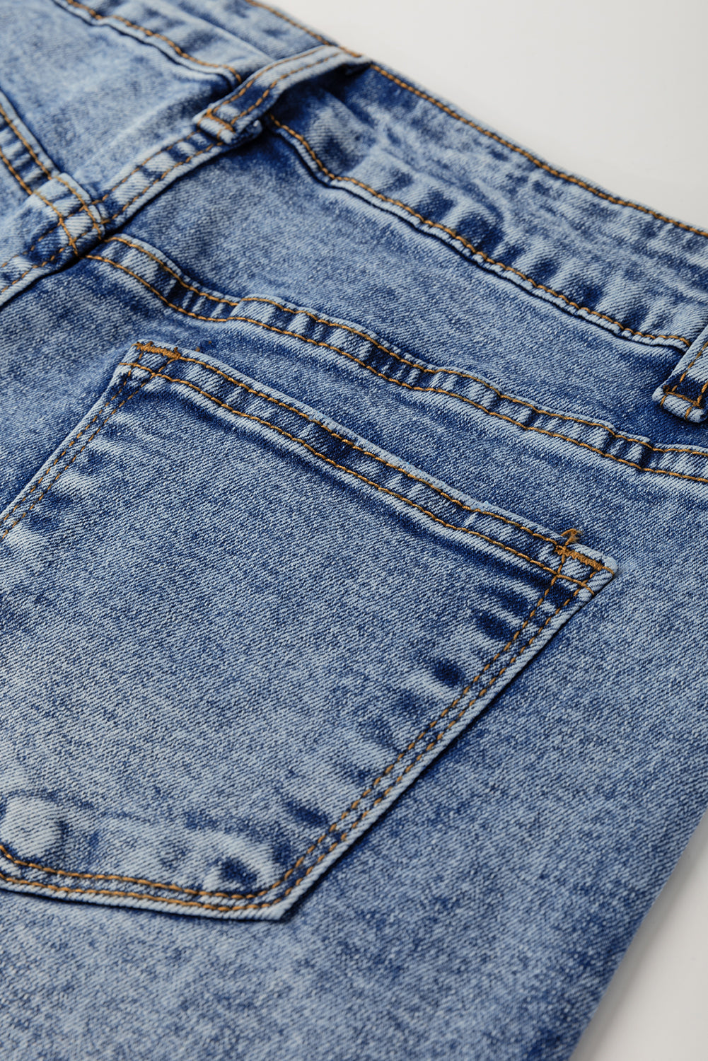 Seam Cuffed Hem Straight High Waist Jeans Daisie Boutique