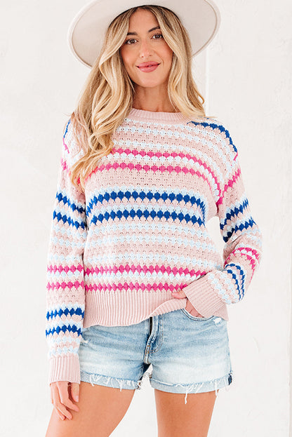 Colorful Striped Pullover Sweater Dear-Lover Dropshipping