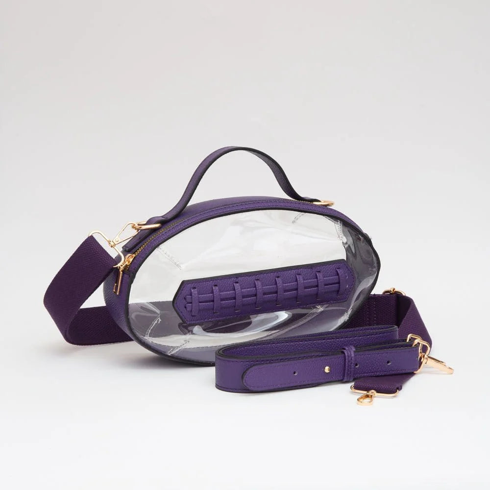 Clear Gameday Football Shaped Crossbody Bag Daisie Boutique