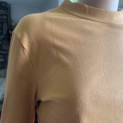Ribbed Crop Long Sleeve in Honey Daisie Boutique