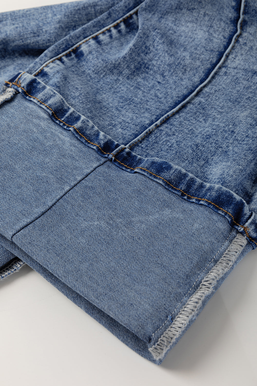 Seam Cuffed Hem Straight High Waist Jeans Daisie Boutique