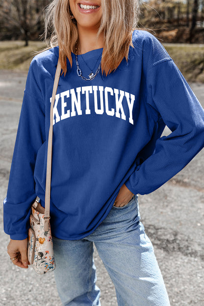KENTUCKY Leopard KY Sweatshirt - Blue