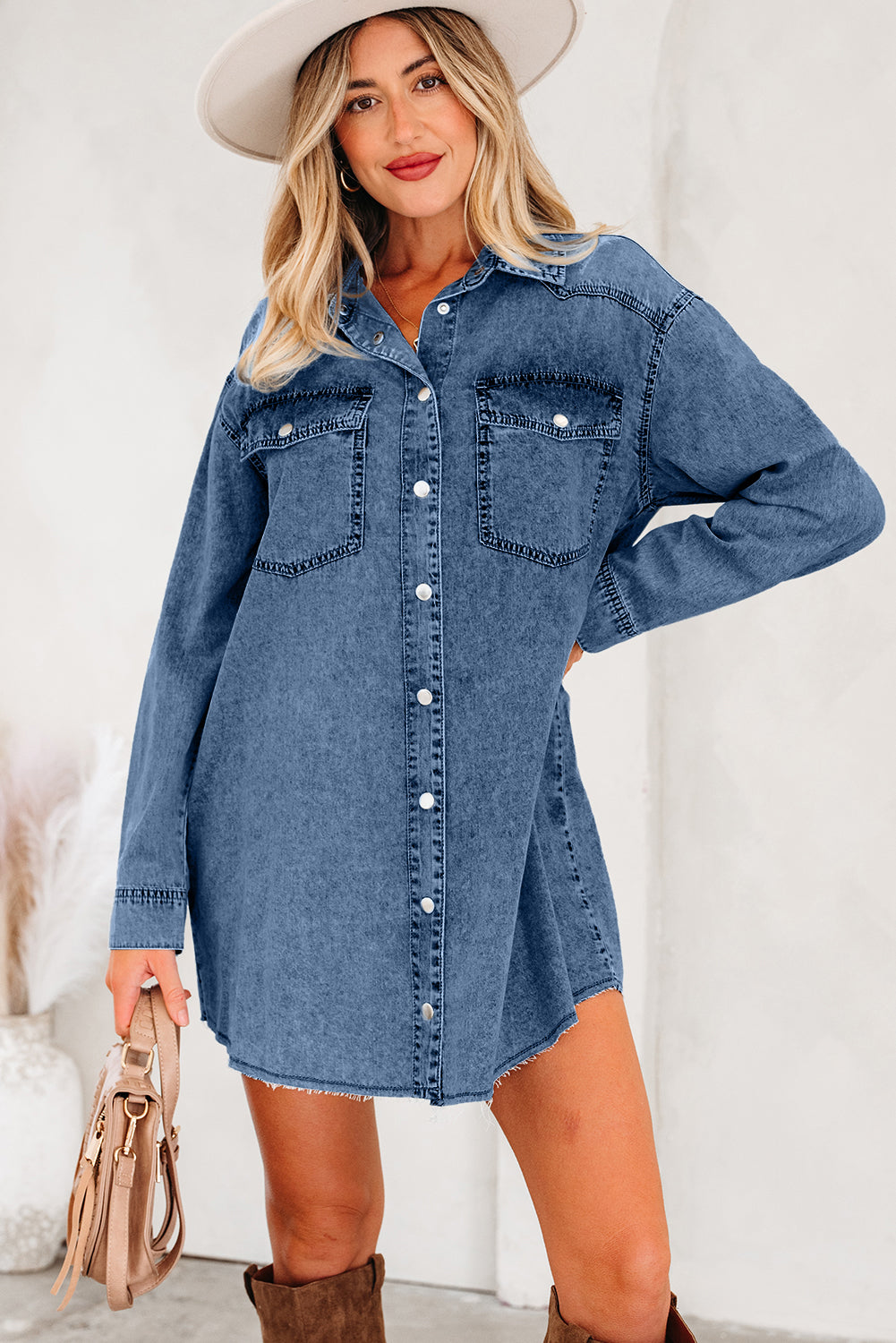Cutie Denim Flair Shirt Dress Dear-Lover Dropshipping
