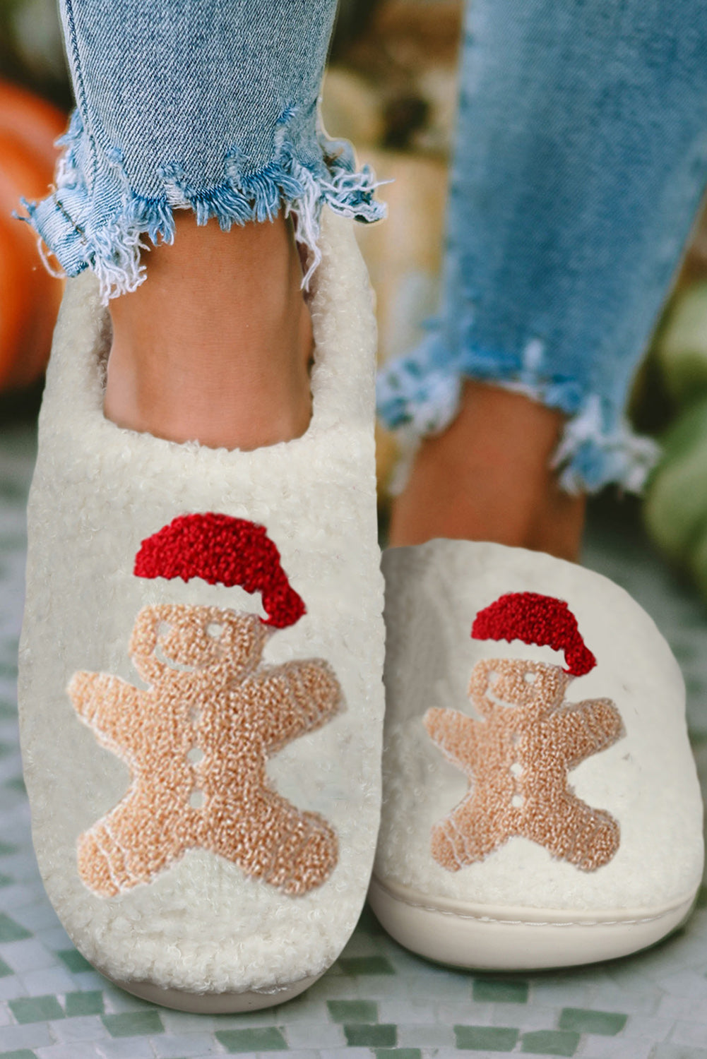 Christmas Gingerbread Man Plush Slippers Dear-Lover Dropshipping
