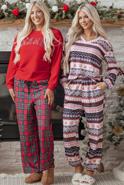 Mama Plaid Holiday Lounge Set Dear-Lover Dropshipping
