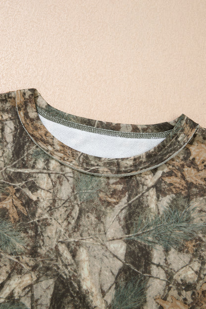 Camo Print Long Sleeve Pant Set