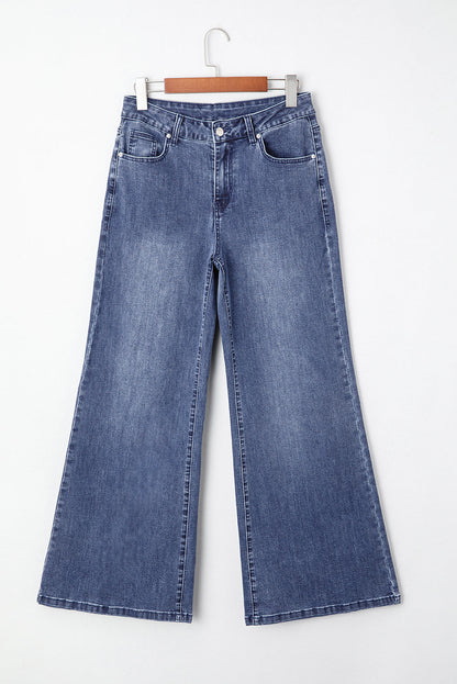 Blue High Waist Button Bell Bottom Jeans Dear-Lover Dropshipping