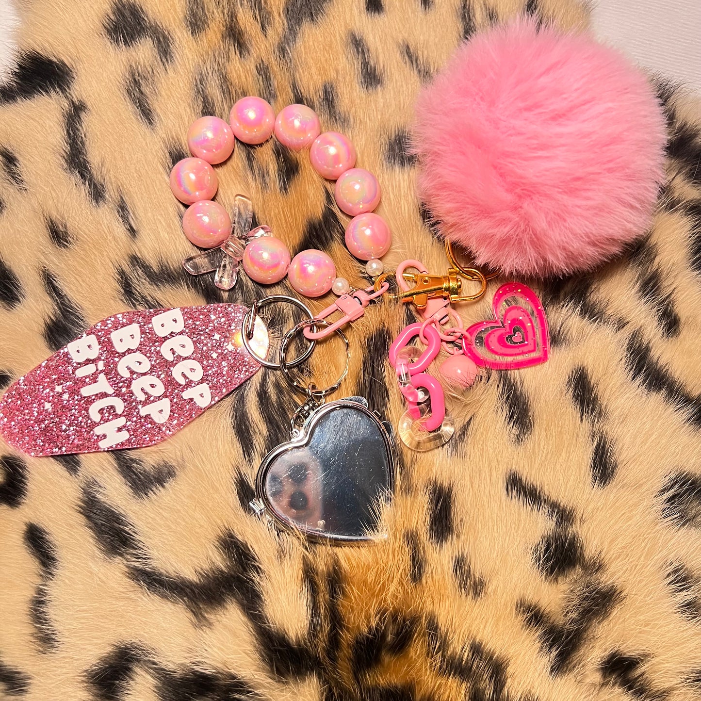 Fluffy Pom Pom Ball Keyring Keychain Daisie Boutique