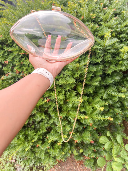 (PREORDER) Clear Gameday Football Shaped Crossbody Bag Daisie Boutique