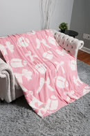 SuperLux Pink Football and Bows Blanket Reversible Soft Throw blanket Daisie Boutique