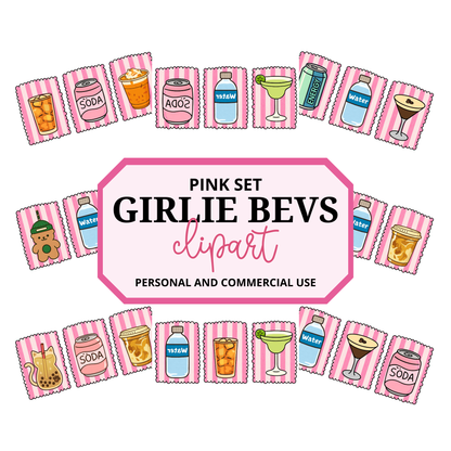 Girlie Bevs Clipart Bundle — 11 PNG Instant Download | Transparent Background | Sublimation, DTF Ready
