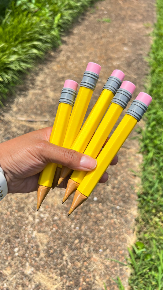 3D Printed Jumbo Pencil Pen — Novelty Oversized Pencil | BIC Refillable | Back to School | Daisie Designs