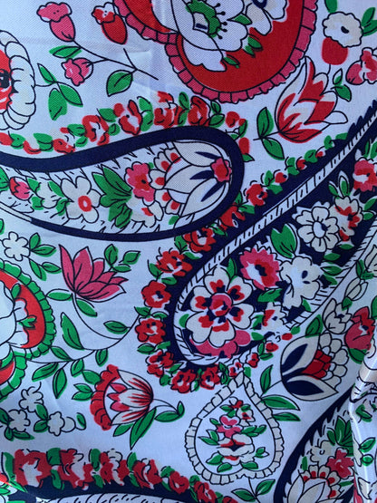 White Paisley Print Scarf Daisie Boutique