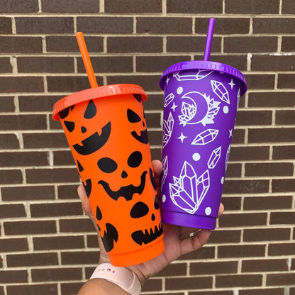 Jack-o-lantern Pumpkin 24 Oz. Cold Cup Daisie Boutique