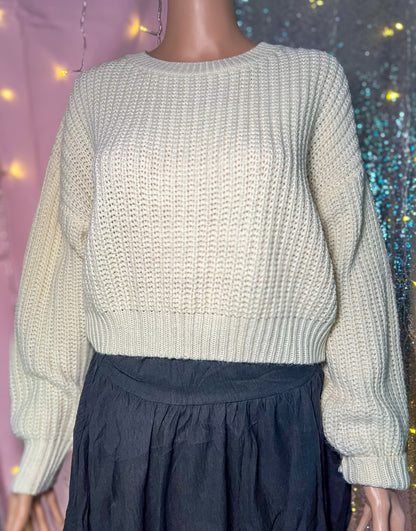 Cropped Fall Knitted Pullover Sweater Daisie Boutique
