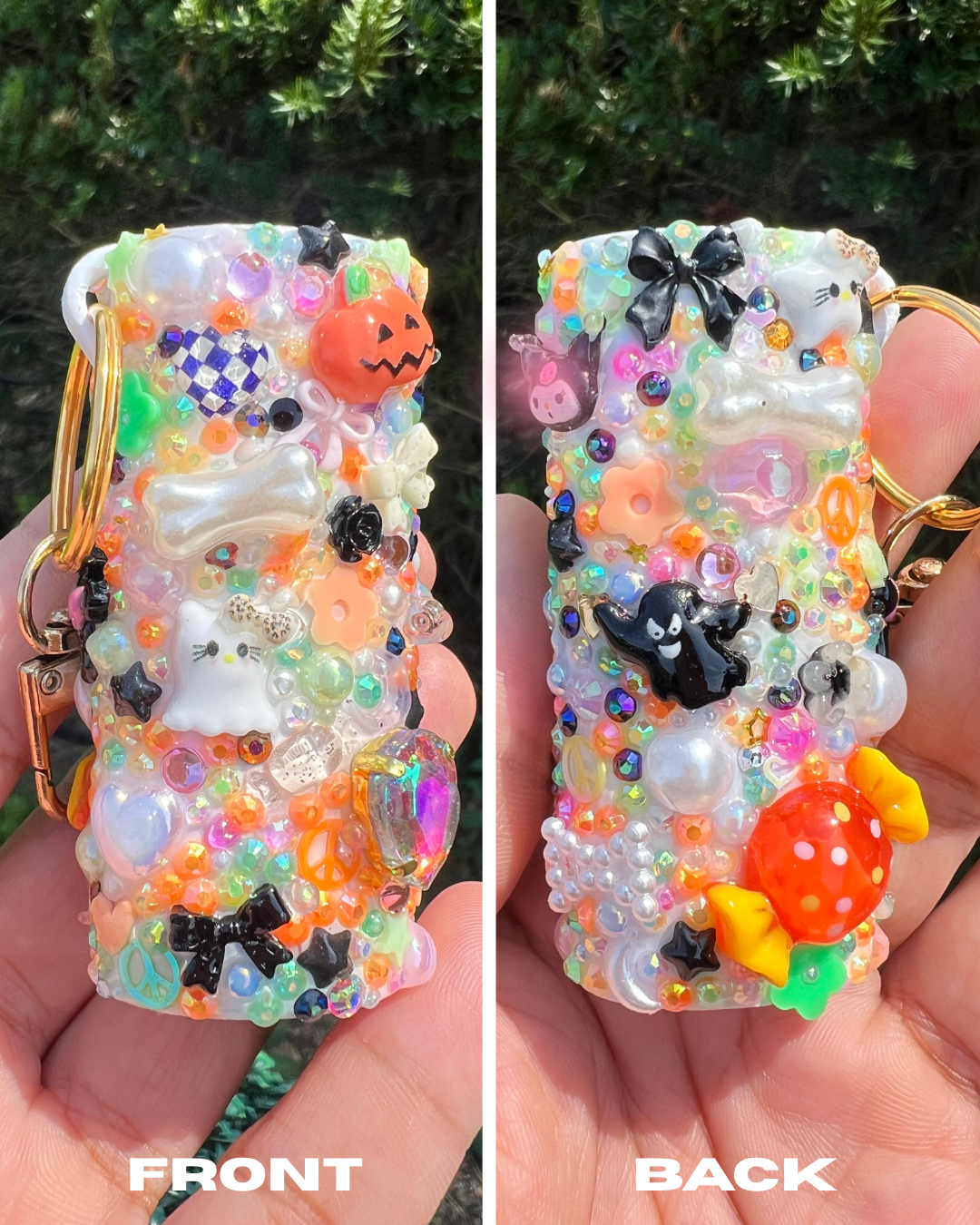 Bling Charm Lighter Case |Aesthetic Junk Charm Keychain Holder for Round Bic Lighters