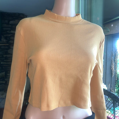 Ribbed Crop Long Sleeve in Honey Daisie Boutique
